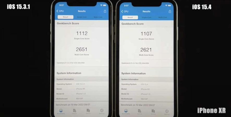 多款 iPhone升级 iOS 15.4 后跑分实测速度下降？