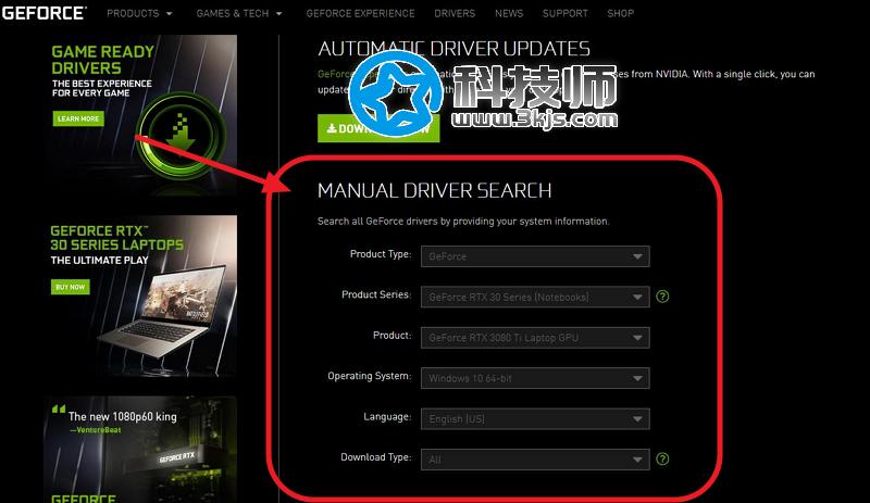 https://www.nvidia.com/en-us/geforce/drivers/