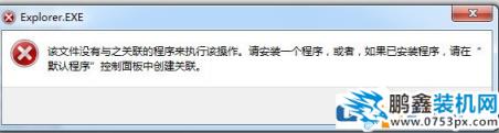 Win7系统提示“该文件没有程序与之关联来执行该操作”怎么办？