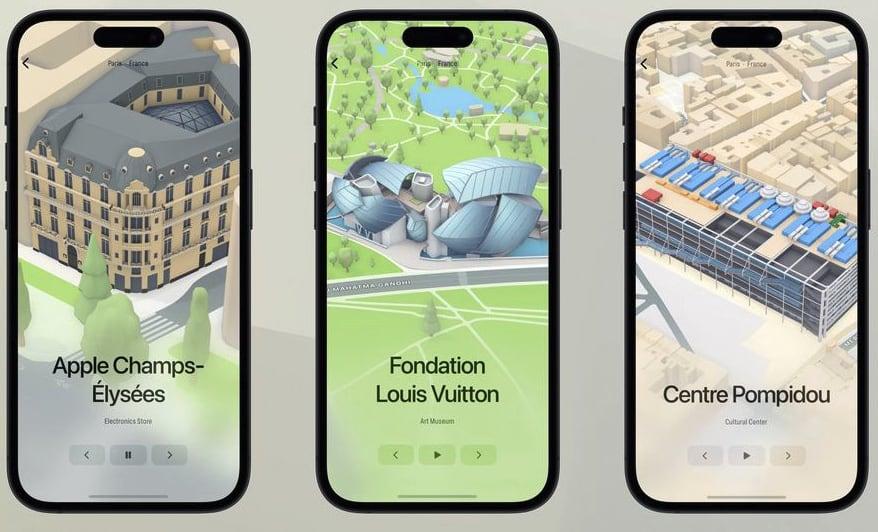 用Apple Maps游巴黎：看3D罗浮宫和艾菲尔铁塔