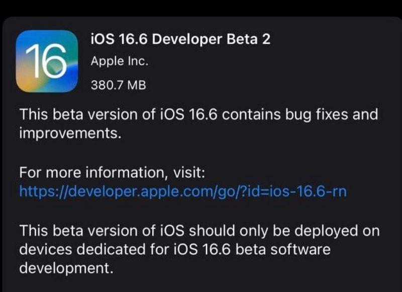 iOS 17 即将推出之际，苹果向开发者推送 iOS 16.6 Beta 2