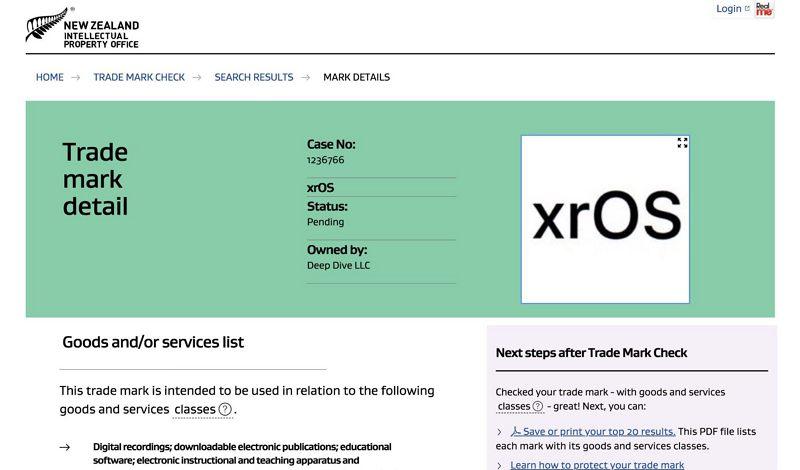 苹果注册 xrOS 商标 : 为虚拟现实头戴设备做准备